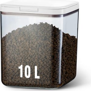 Airtight Dog Food Storage Container 15lb / 11L – Pet Food Storage Bin with Lids, Cat Treat Jar, BPA Free, Dry Boxs, Rice Storage Container for Flour, Cereal & Grain, White